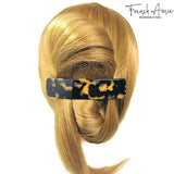 French Amie Long Rectangle Handmade Large Hair Barrette Clip for Women N Girls