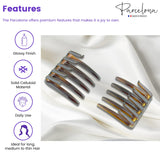 Parcelona French Crab Interlocking Medium Celluloid Hair Side Comb for Women