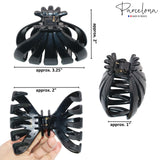 Parcelona French Fleur Medium 3.25" Wide Teeth Celluloid Hair Claw for Women