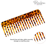 Parcelona French Wide Detangle Large Celluloid Hair Comb for Women and Girls