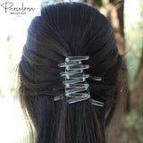 Parcelona French Crab Interlocking Medium Celluloid Hair Side Comb for Women