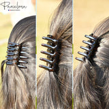 Parcelona French Crab Interlocking Medium Celluloid Hair Side Comb for Women