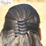 Parcelona French Crab Interlocking Medium Celluloid Hair Side Comb for Women