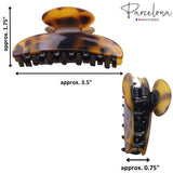 Parcelona French Glossy Oval Medium 3.5" Celluloid No Slip Hair Claw for Women