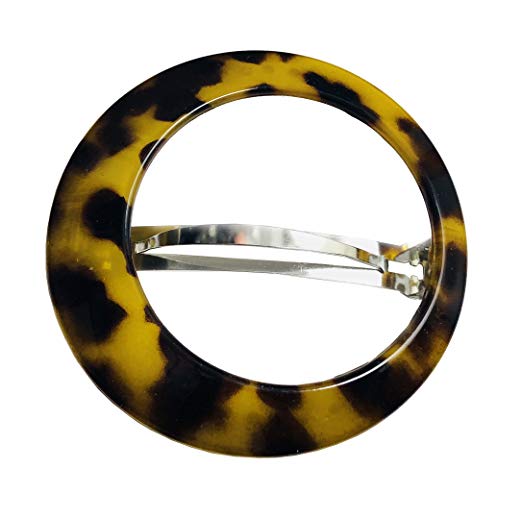 Parcelona French Big Circle Savana Shell Round Side Slide Hair Clip Ba ...