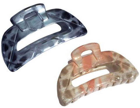 Parcelona French Medium Hand Painted Grey Peach Jaw Hair Claw Clamp-PARCELONA-ebuyfashion.com